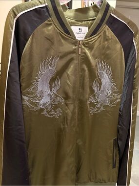 Standard Issue Olive and Black Embroidered Bomber Jacket
